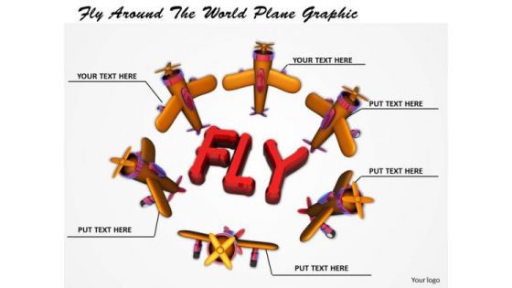 Stock Photo Fly Around The World Plane Graphic PowerPoint Template
