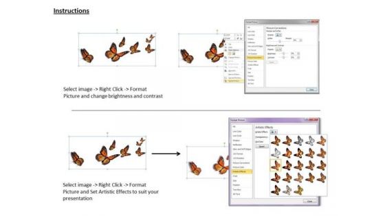 Stock Photo Flying Butterflies Nature Theme PowerPoint Slide