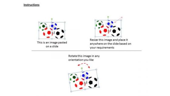 Stock Photo Four Colors Footballs For Game PowerPoint Slide