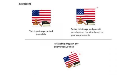 Stock Photo Gavel And Law Book With Us Flag PowerPoint Slide