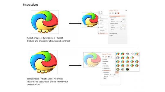 Stock Photo Gear Puzzle Design For Process Flow PowerPoint Slide