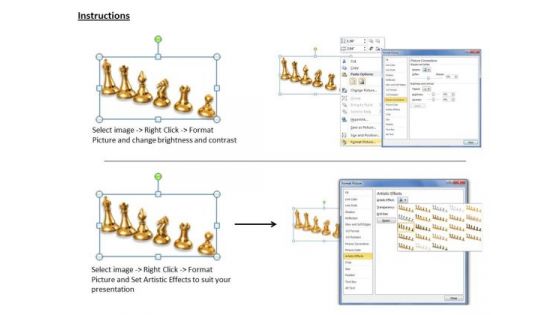 Stock Photo Get The Metallic Chess Set PowerPoint Template