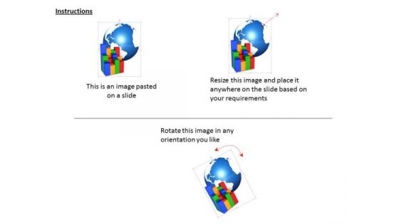 Stock Photo Globe And Bar Graph For Data Analysis Image Graphics For PowerPoint Slide