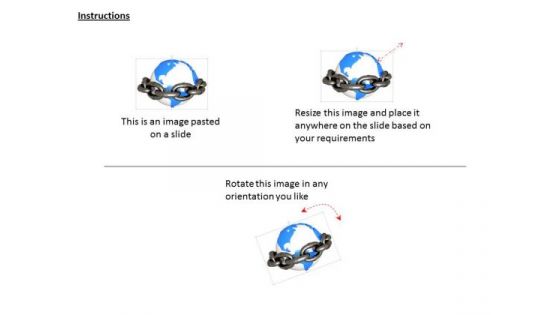 Stock Photo Globe And Chain For Safety Image Graphics For PowerPoint Slide