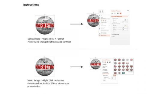 Stock Photo Globe With Sales Marketing And Service Words PowerPoint Slide
