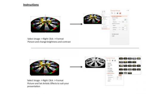 Stock Photo Glossy Yellow Dices On Roulette PowerPoint Slide
