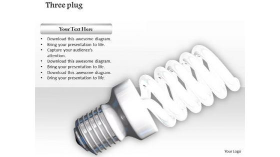 Stock Photo Glowing Cfl On White Background PowerPoint Slide