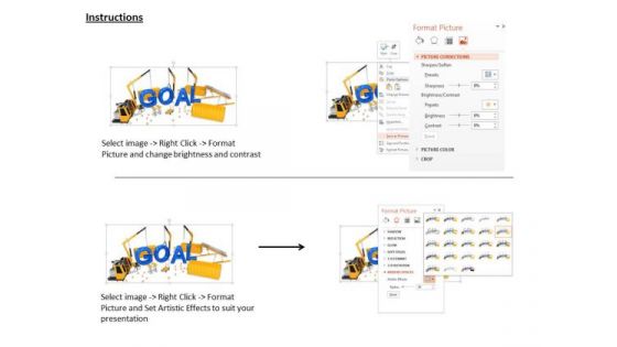 Stock Photo Goal Word On Construction Site PowerPoint Slide