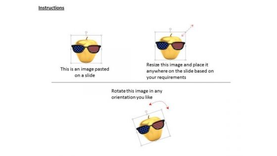 Stock Photo Golden Apple Flags Eye Glass PowerPoint Slide