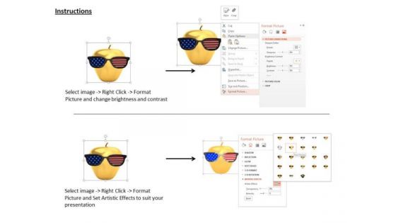 Stock Photo Golden Apple Flags Eye Glass PowerPoint Slide