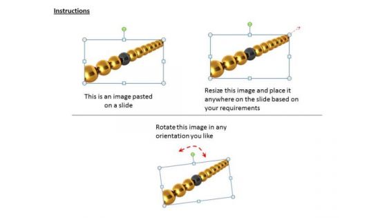 Stock Photo Golden Balls With One Black In Middle For Leadership PowerPoint Slide