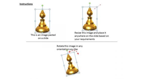 Stock Photo Golden Chess Piece On White Background PowerPoint Slide