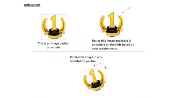 Stock Photo Golden Laurel Trophy For Winner Pwerpoint Slide