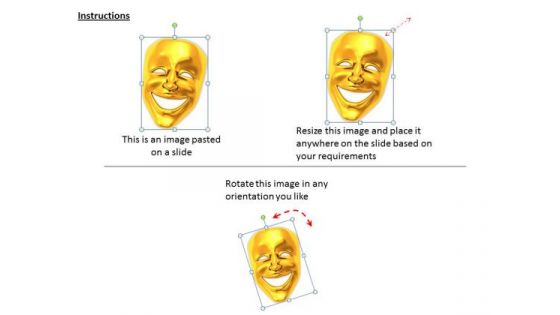 Stock Photo Golden Mask For Comedy PowerPoint Template