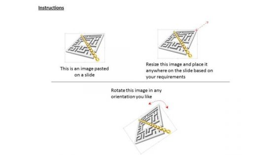 Stock Photo Golden Row In Center Of Square Maze PowerPoint Slide