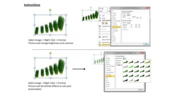 Stock Photo Graph Of Growing Green Grass PowerPoint Slide