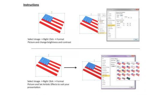 Stock Photo Graphic Of American Flag PowerPoint Template