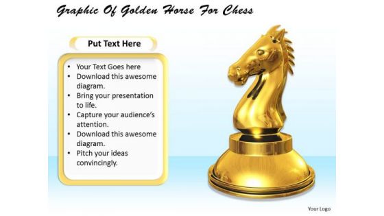 Stock Photo Graphic Of Golden Horse For Chess PowerPoint Template