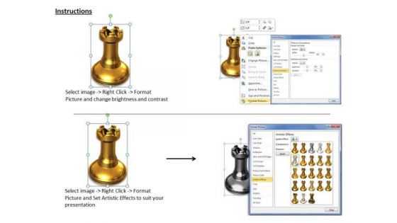 Stock Photo Graphics Of Golden Chess Piece PowerPoint Slide