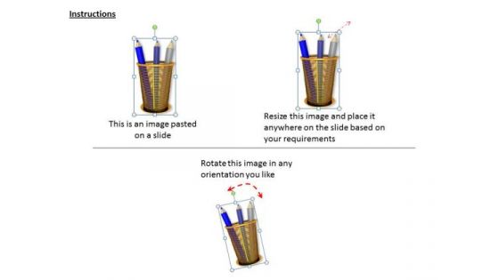 Stock Photo Graphics Of Golden Pencil Stand PowerPoint Slide
