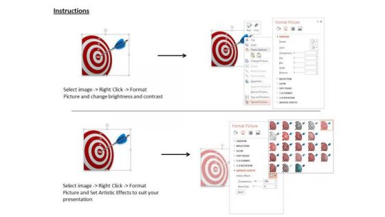 Stock Photo Graphics Of Target Achievement Pwerpoint Slide