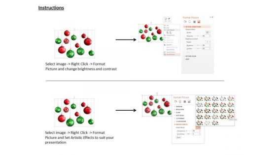 Stock Photo Green And Red Decorative Hanging Balls For Christmas PowerPoint Slide