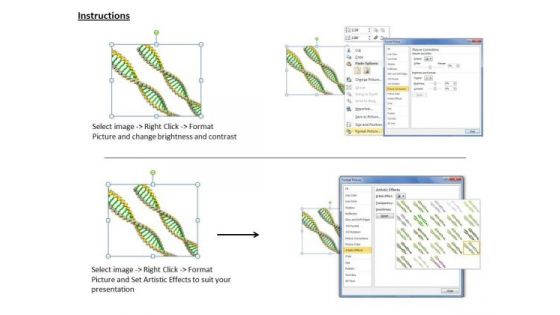 Stock Photo Green And Yellow Dna Design PowerPoint Slide