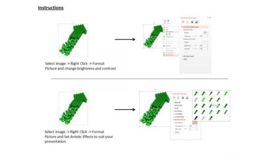 Stock Photo Green Arrow Made With Cubes PowerPoint Slide