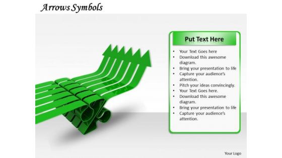 Stock Photo Green Arrows Symbol For Financial Growth PowerPoint Slide