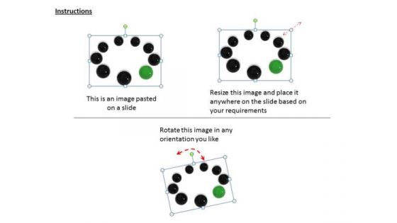 Stock Photo Green Ball With Black Balls For Team PowerPoint Slide