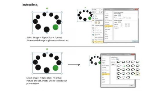 Stock Photo Green Ball With Black Balls For Team PowerPoint Slide