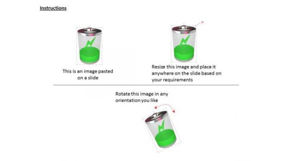 Stock Photo Green Cell In Charging Mode PowerPoint Slide