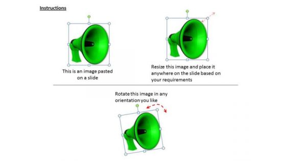 Stock Photo Green Color Megaphone PowerPoint Slide