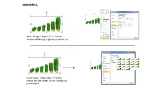 Stock Photo Green Grass Business Growth Chart PowerPoint Slide