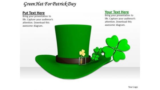 Stock Photo Green Hat For Patrick Day PowerPoint Template