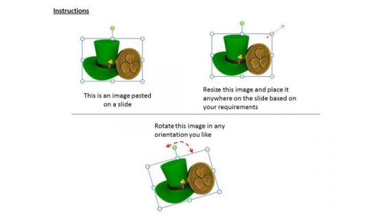 Stock Photo Green Irish Hat With Gold Coin PowerPoint Slide
