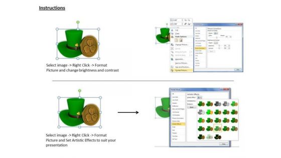 Stock Photo Green Irish Hat With Gold Coin PowerPoint Slide