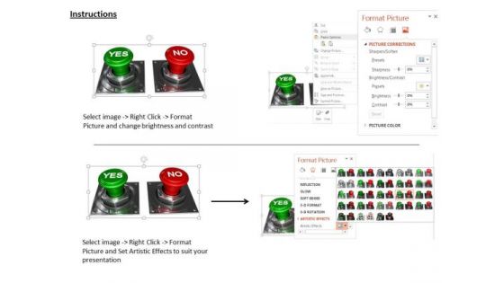 Stock Photo Green Yes And Red No Buttons PowerPoint Slide