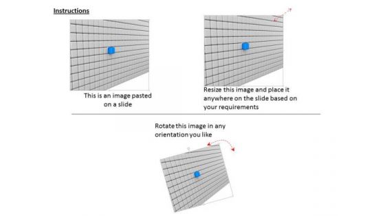 Stock Photo Grey Cube Wall With Blue Cube In Center PowerPoint Slide