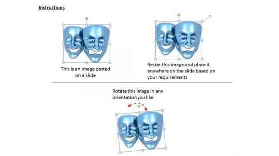 Stock Photo Happy Angry Emotions Mask PowerPoint Slide