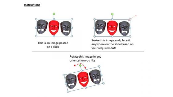 Stock Photo Happy Red Mask In Sad Masks Pwerpoint Slide