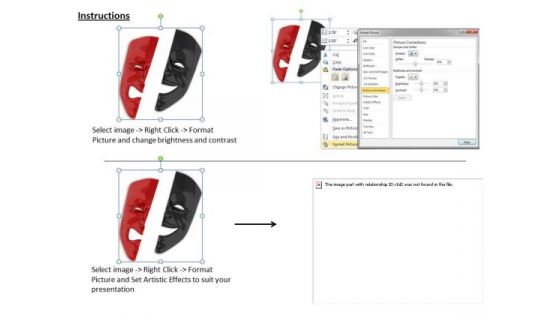 Stock Photo Happy Sad Mask PowerPoint Slide