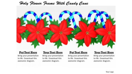 Stock Photo Holy Flower Frame With Candy Cane PowerPoint Slide
