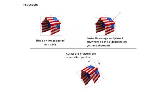 Stock Photo House Made Of American Flag PowerPoint Slide