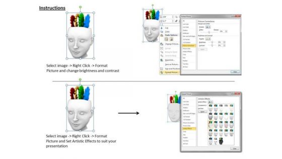 Stock Photo Human Head And Brain With Gears PowerPoint Slide