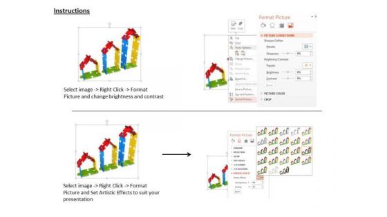 Stock Photo Huts Made Of Puzzle Pieces PowerPoint Slide