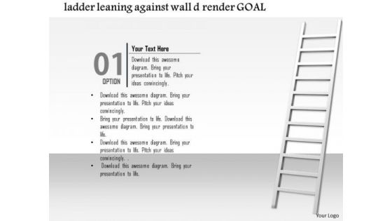Stock Photo Illustration Of A Ladder With Wall PowerPoint Slide