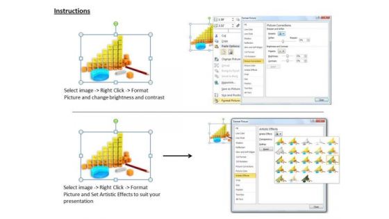 Stock Photo Illustration Of Business Reports And Diagrams PowerPoint Slide