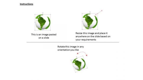 Stock Photo Illustration Of Green And White Globe PowerPoint Slide