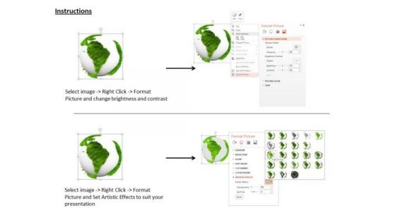 Stock Photo Illustration Of Green And White Globe PowerPoint Slide